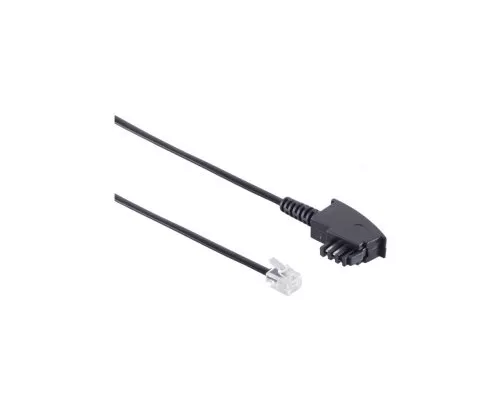 DINIC Telefonkabel TAE-F universal-Belegung, TAE-F Stecker auf Westernstecker 6P4C, 4-polig belegt, Länge 10,00m, DINIC Box